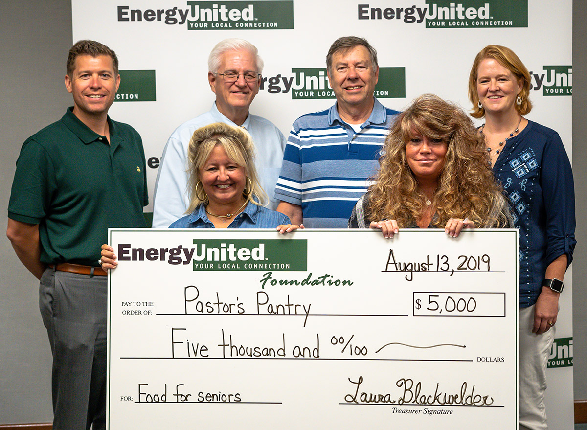 EnergyUnited Foundation $5,000 Grant to Pastor's Pantry