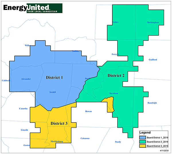 EnergyUnited Map of 3 Districts