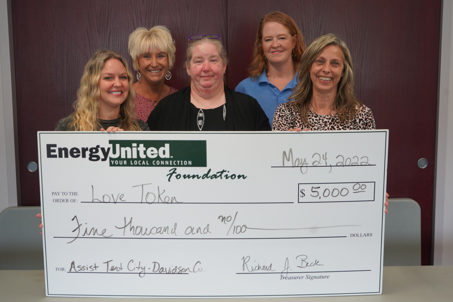 The EnergyUnited Foundation donates 5,000 to Love Token