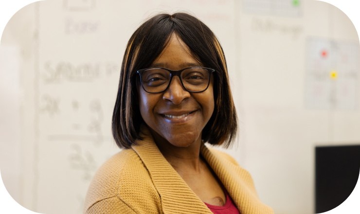 Bright Ideas Grant recipient Royzetta Cokley in her classroom