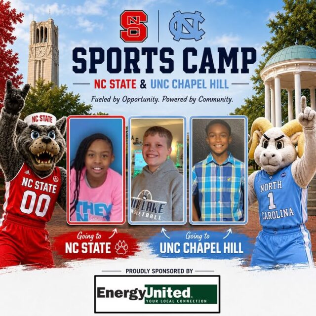 🏀 Game on!

Congratulations to these three local students who are headed to summer basketball camps at UNC Chapel Hill and NC State through Cooperative All-Stars Sports Camp Scholarships sponsored by EnergyUnited. We wish them an unforgettable summer on and off the court!  

Read the full story: https://zurl.co/EUSportsCampWinners  

#TheEnergyUnitedWay